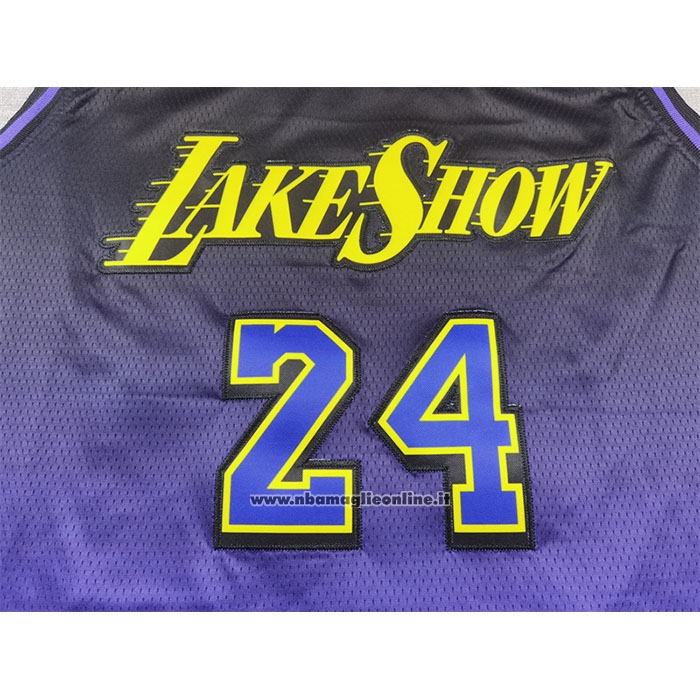 Maglia Los Angeles Lakers Kobe Bryant #24 Citta 2024-25 Viola